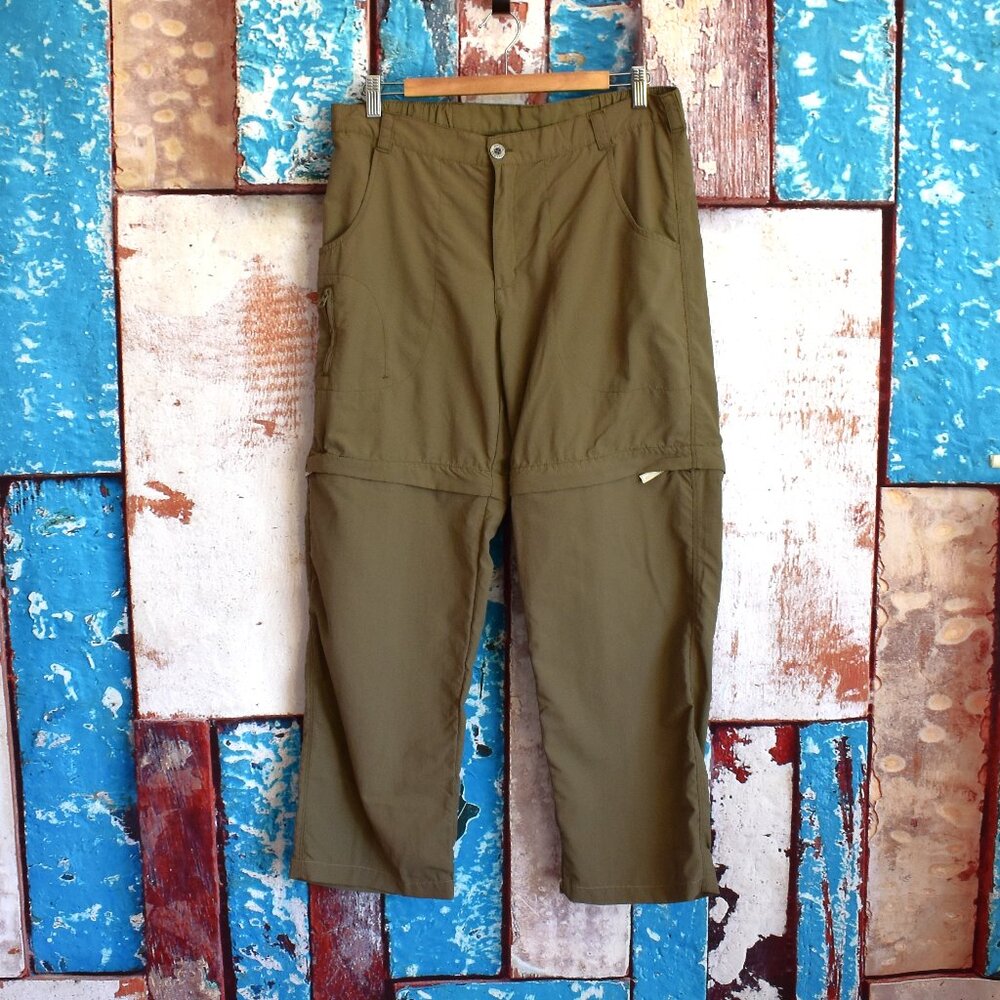 Men's White Sierra Convertible Pants Zip Off Lightweight Hiking Outdoor LARGE